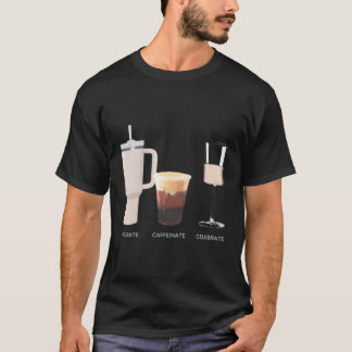 Camiseta Cafeinato Hidratado Celebrar Rosa de Café Água