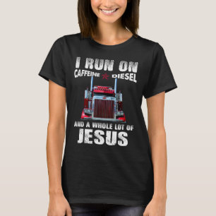 Camiseta Cafeine Diesel Jesus, camionista cristão aflita