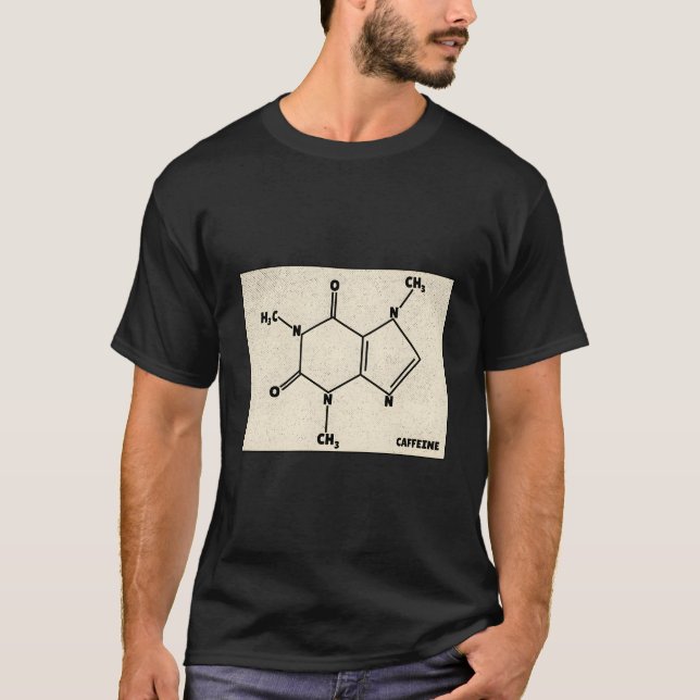Camiseta Cafeine Molecule Café Amplia Química (Frente)