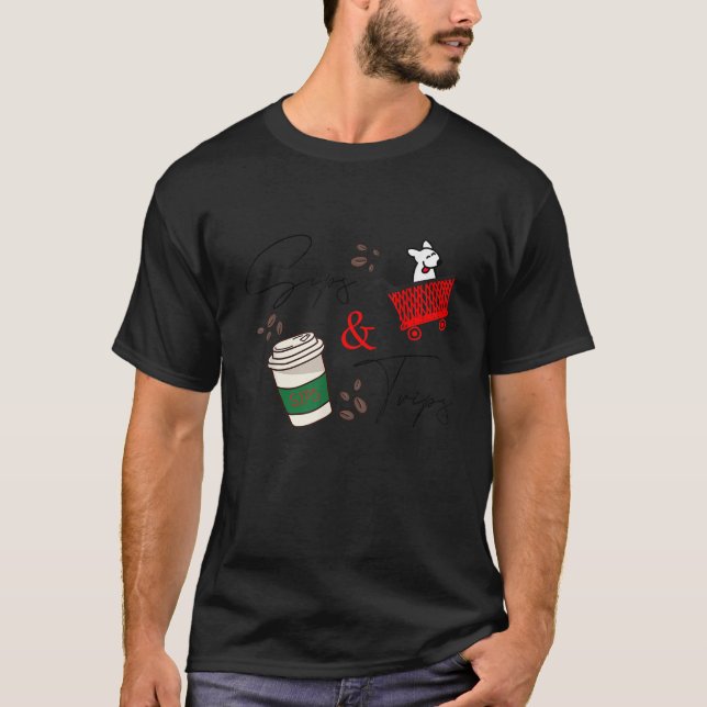 Camiseta cafés e viagens de compro (Frente)