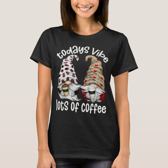 Camiseta Cafeteria Engraçado Muitos Gnomos De Café (Frente)