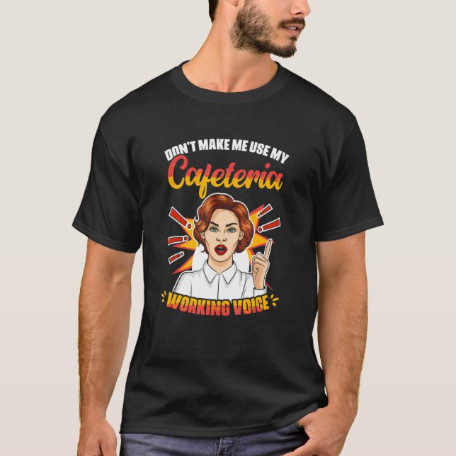 Camiseta Cafeteria Trabalhando Voz Almoçando Trabalhadora D (Frente)