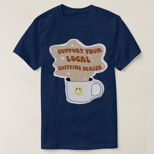 Camiseta Caffeine Dealer Sticker (Frente do Design)