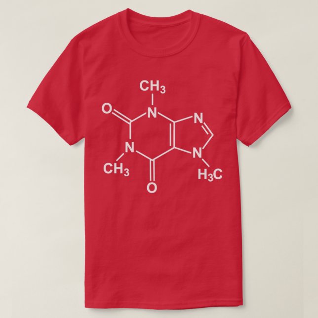 Camiseta Caffeine Molecule (Frente do Design)