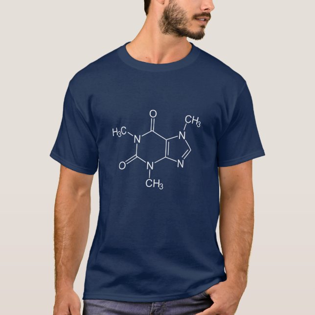 Camiseta Caffeine Molecule Blue (Frente)
