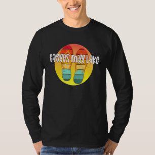 Camiseta Cagles Mill Lake Indiana Retro Flipflop Sunset Gra