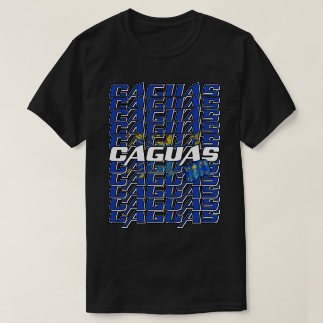 Camiseta Caguas: Texto em cascata 2 (Frente do Design)