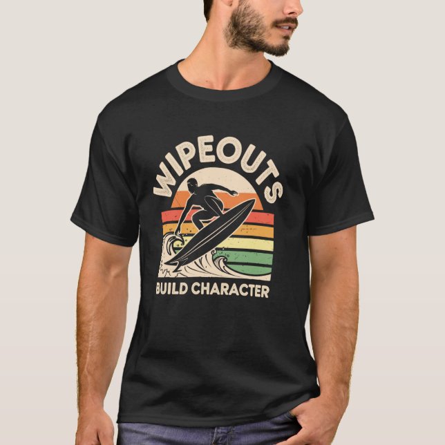 Camiseta Caiadas Constroem Carácter Humor Surf (Frente)