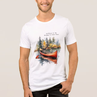 Camiseta Caiaque de Aquarela No Lago