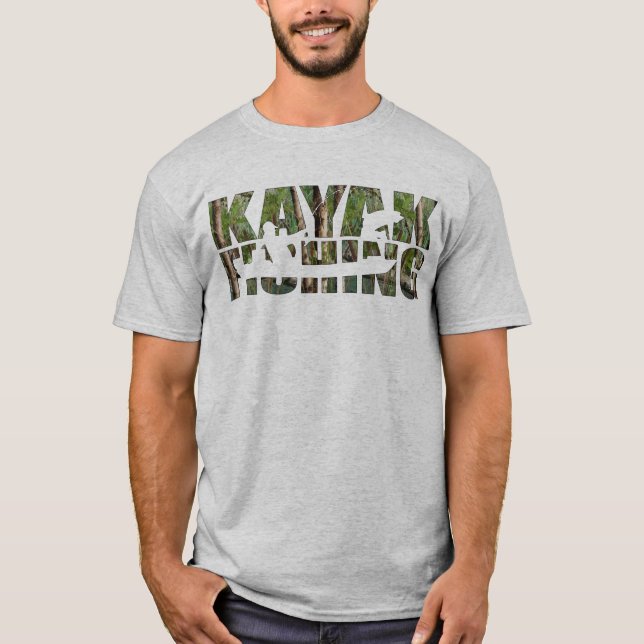 Camiseta Caiaque de Camo dos pantanais 2 da pesca do (Frente)
