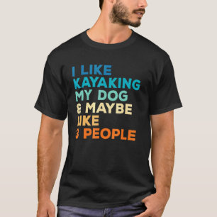 Camiseta Caiaque e Caiaque para Cão Remando Barco Pescaria