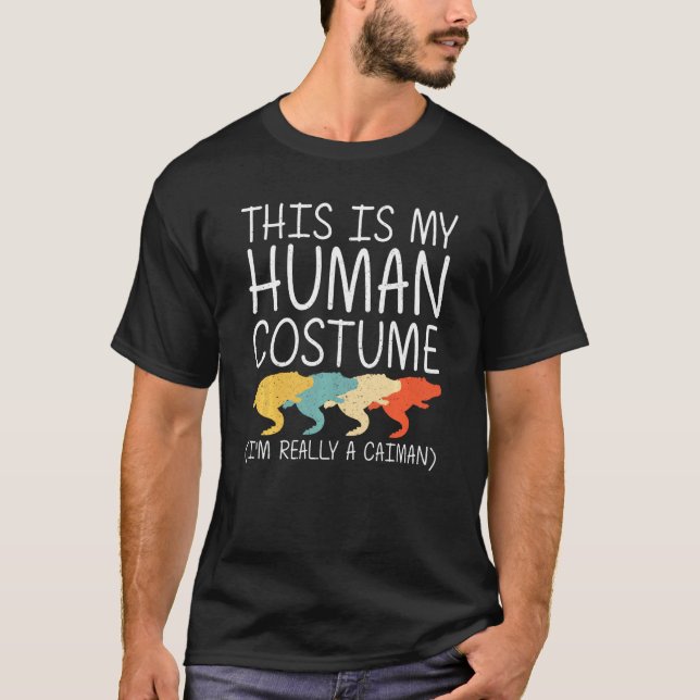 Camiseta Caiman Halloween Humano Fácil (Frente)