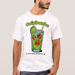 Camiseta Caipiranha Cocktail - Engraçado Piranha Tropical B