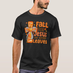 Camiseta Cair por Jesus Ele Nunca Deixa Abóbora Outono Do q