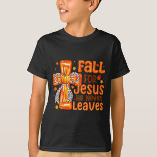 Camiseta Cair Por Jesus Ele Nunca Deixa Abóbora Outono Do Q