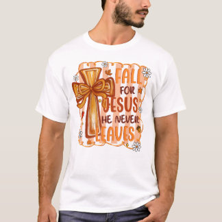 Camiseta Cair Por Jesus Ele Nunca Deixou Cristão