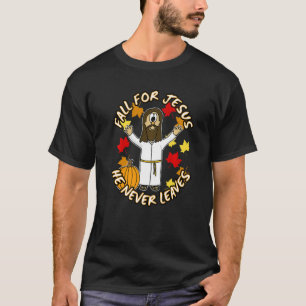 Camiseta Cair Por Jesus Ele Nunca Sai Do Outono Cristão C