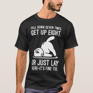 Camiseta Cair Sete Vezes - Motivação De Gato Engraçada