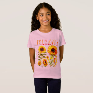 Camiseta Cair Você Parece Adorável, Autumn Sunflower Waterc