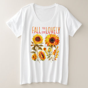 Camiseta Cair Você Parece Adorável, Autumn Sunflower Waterc
