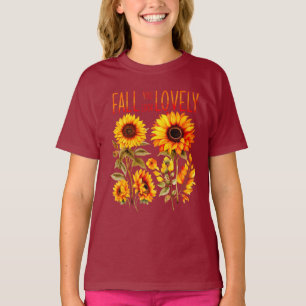 Camiseta Cair Você Parece Adorável, Autumn Sunflower Waterc
