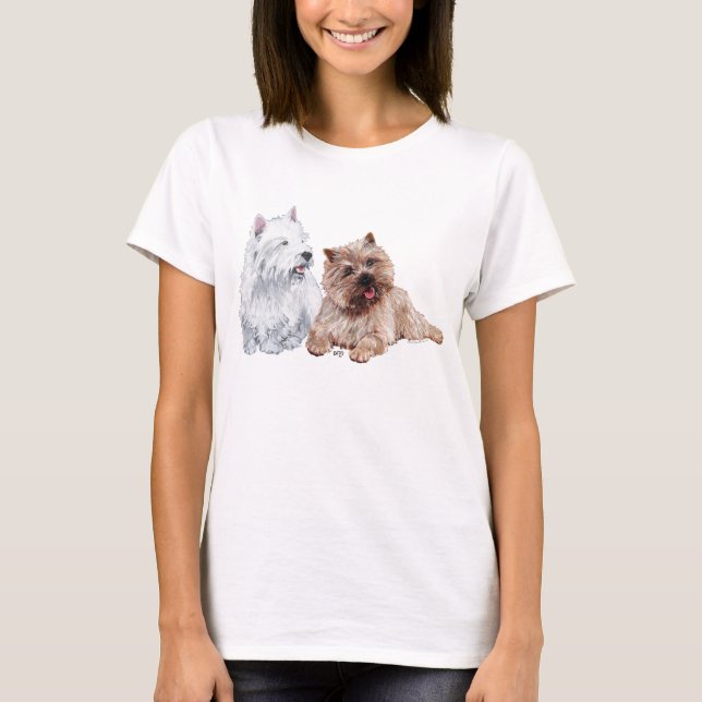 Camiseta Cairn Marrom e Terriers Westie (Frente)