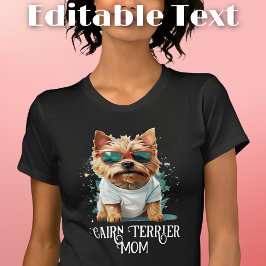 Camiseta Cairn Terrier Dog Mãe óculos escuros