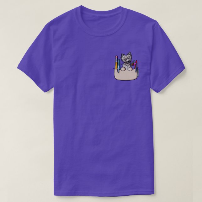 Camiseta Cairn Terrier Pocket Protector (Frente do Design)