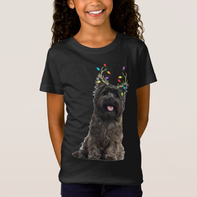 Camiseta Cairn Terrier Reindeer Cão de Natal (Frente)