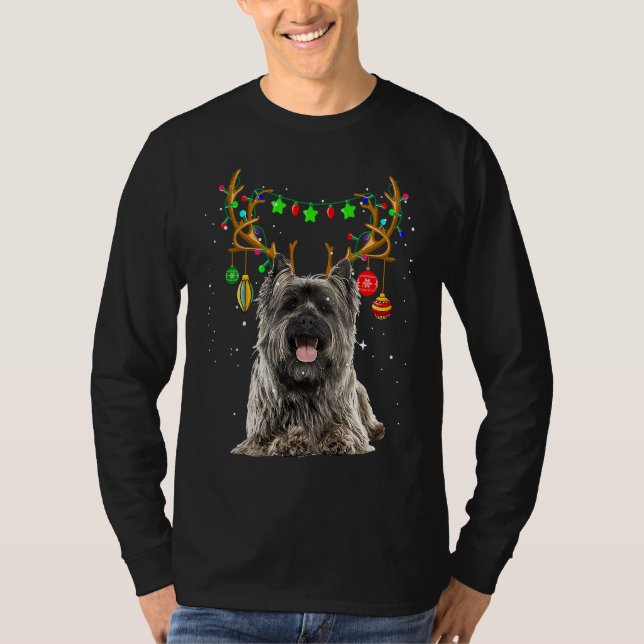 Camiseta Cairn Terrier Reindeer  Christmas Dog  For Xmas (Frente)