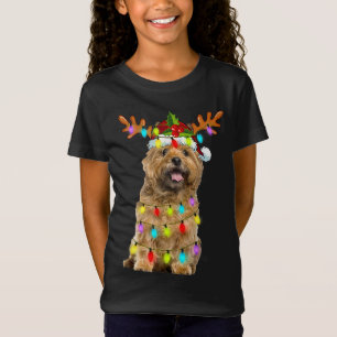 Camiseta Cairn Terrier Reindeer No Natal Luzes Engraçadas C