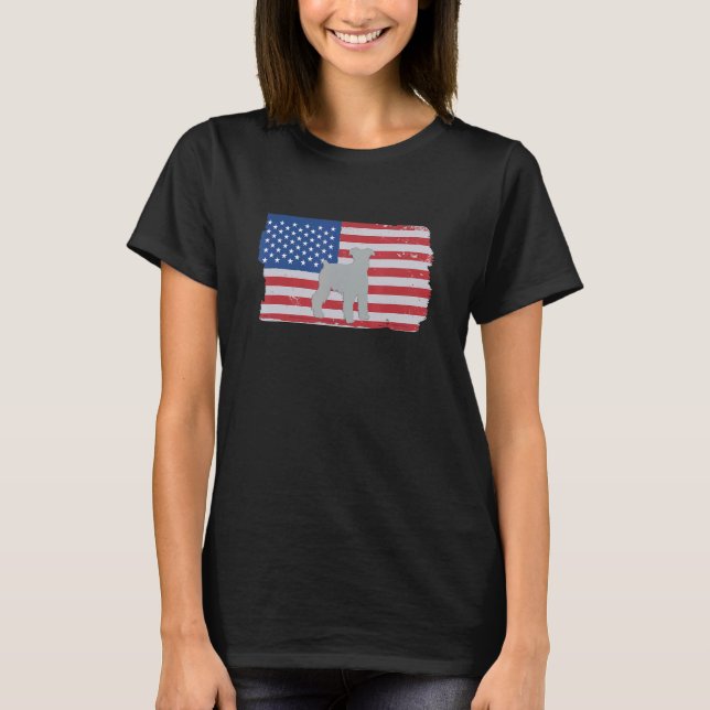 Camiseta Cairn Terrier Retro US Flag Dog (Frente)