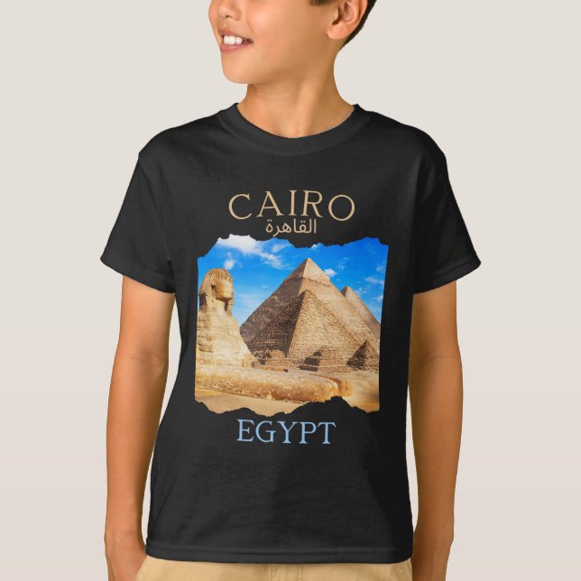Camiseta Cairo Egito Pirâmides cairo' Em Árabe Egípcio Vac (Frente)