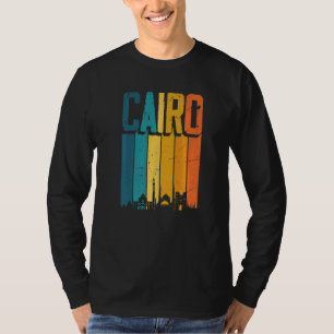 Camiseta Cairo Egito Retro Vintage Sunset Skyline Cairo