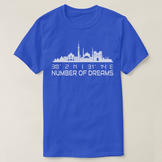 Camiseta Cairo Skyline Gps coordena o Egito (Frente do Design)