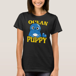 Camiseta Cais de Biologia Marinha Submarina Oceânica Puppy