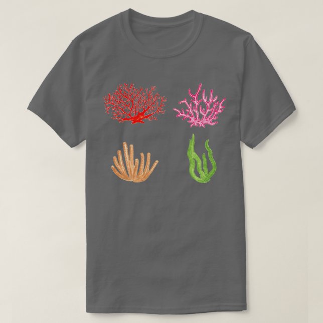 Camiseta caixa adesiva de coral (Frente do Design)