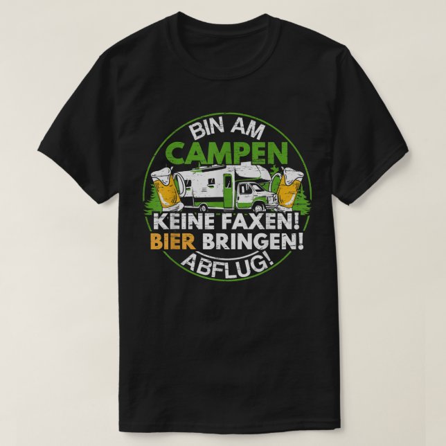 Camiseta Caixa am Campen Keine Faen Camping Camper Caravan  (Frente do Design)