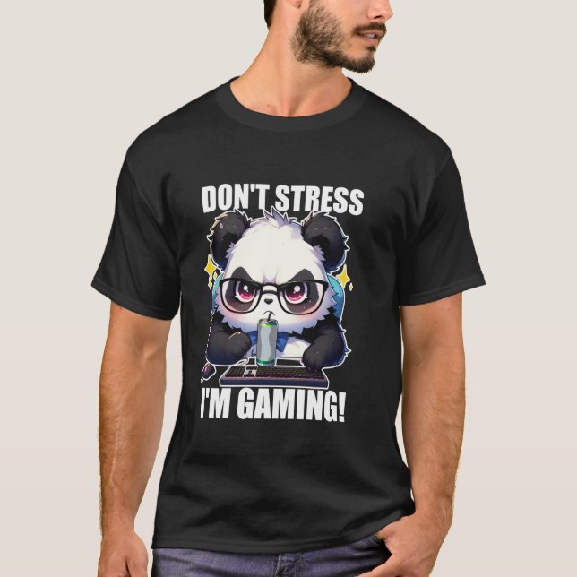 Camiseta Caixa am Zocken Gaming Panda Grumpy Engraçado (Frente)