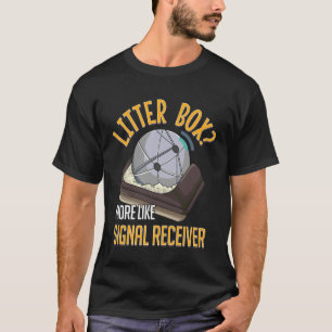Camiseta Caixa de Areia ou Receptor de Sinal Gato Divertido