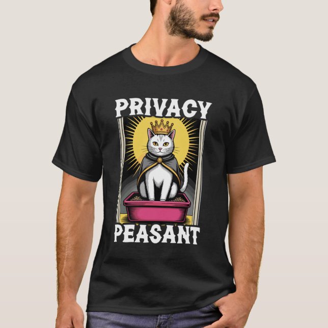 Camiseta Caixa de Areia para Gato Divertida e Fofa com Priv (Frente)