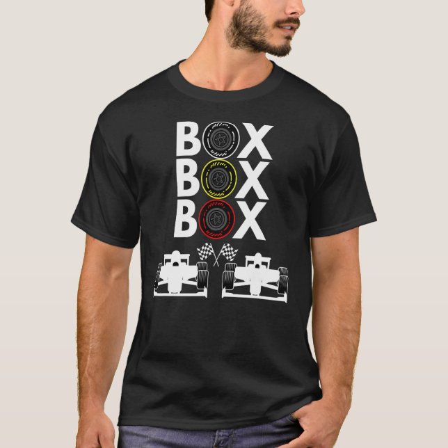 Camiseta Caixa de Caixa da Caixa de Automóveis de Fórmula d (Frente)