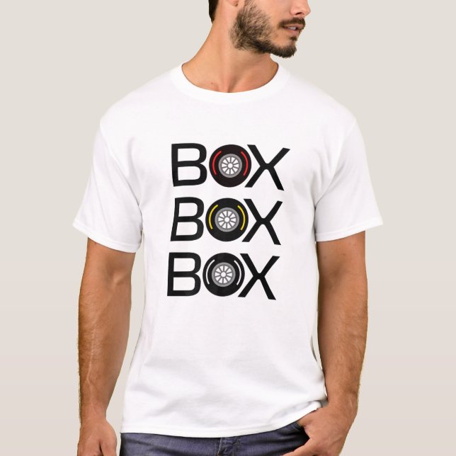 Camiseta Caixa De Caixa Rádio Chamada Para A Corrida De Pit (Frente)