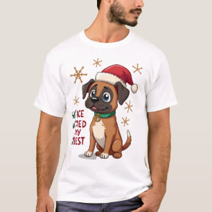 Camiseta Caixa de cão bonita Cachorro de Natal Legal Tentei