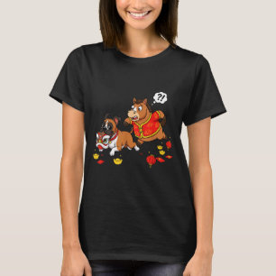 Camiseta Caixa de Cavalo Chinês Cachorro Engraçado Criança 