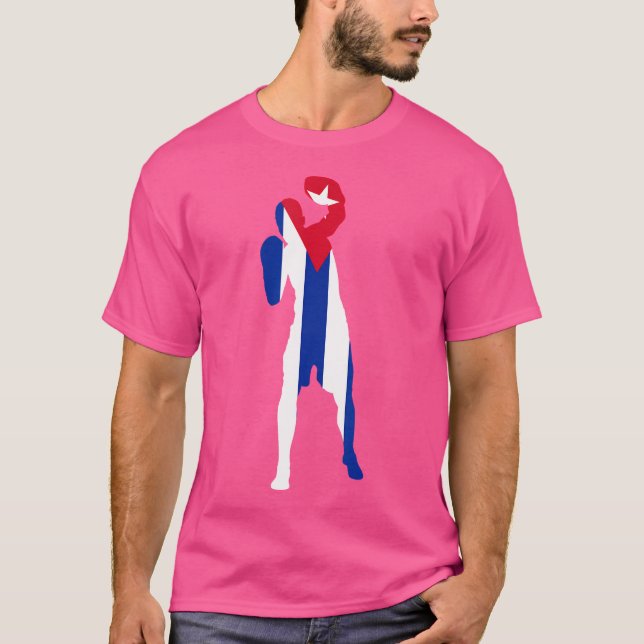 Camiseta Caixa de Concurso Masculino Boxingando Cuba Flag M (Frente)