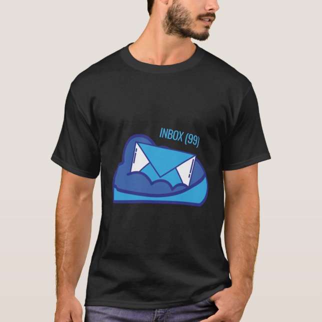 Camiseta Caixa de Entrada 99 Mensagens Chat Mail Design Cla (Frente)