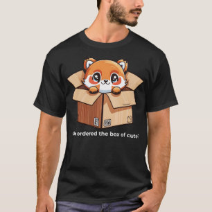 Camiseta Caixa de Entrega do Panda Vermelho do Cute 1
