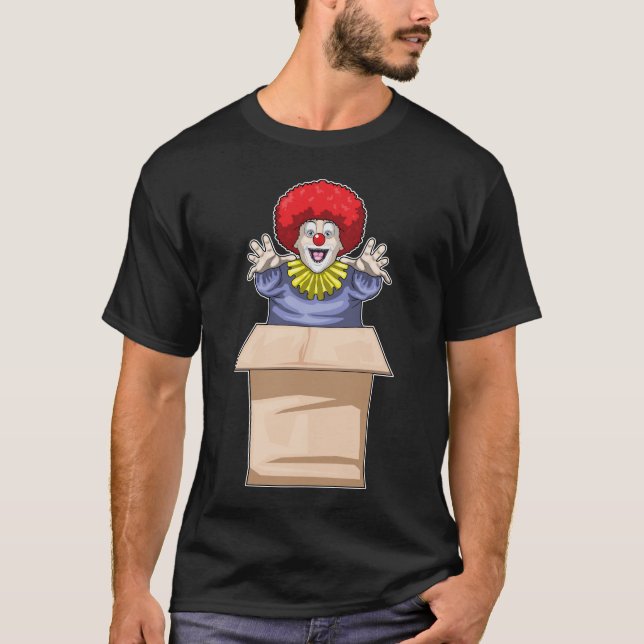 Camiseta Caixa de Halloween de Palhaço (Frente)