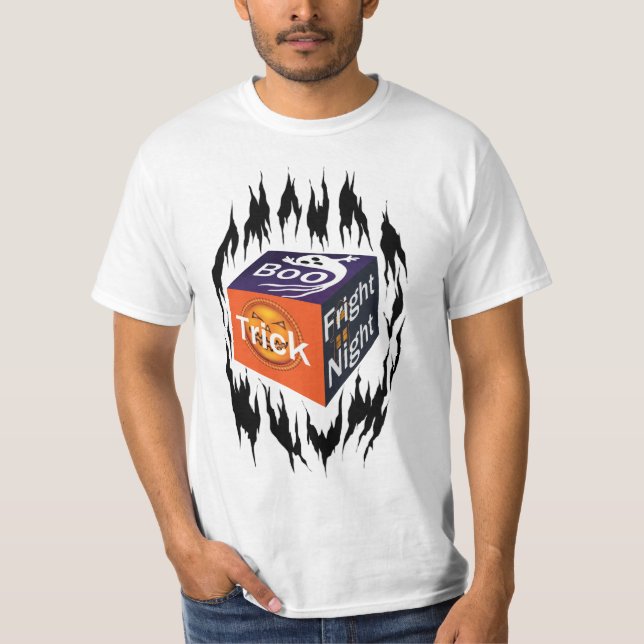 Camiseta "Caixa de Halloween dos Assustos" (Frente)
